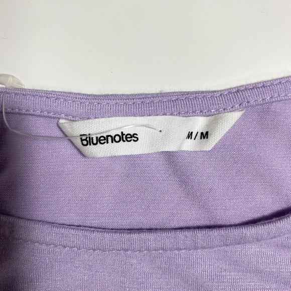 Bluenotes Womens Top U Neck Ruffle Peplum Longsleeve Lavender Sz M - Picture 3 of 8